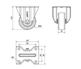 R.FIJA INOX.17ZVLI80-POL POLIAMIX BLANCO-POLIUR.MARRON EJE LISO
