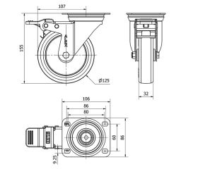 R.GIR.PLACA FR.INOX.10ZVIFD125-POL POLIAMIX BLAN.-POLIUR.MARRON LISO