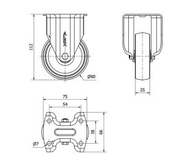 R.FIJA 17BH80-SL PLASTICO BLANCO EJE LISO