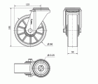 R.GIR.AGUJERO M12 20ZV160-AUB ALUMINIO-POLIUR.NARANJA EJE BOLAS