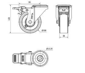 R.GIR.AGUJERO M12 FRENO 20ZVFD100-AUB ALUMINIO-POLIUR.NARANJA BOLAS