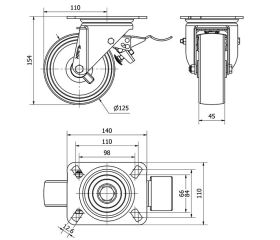 R.GIR.PLACA FRENO 10TVCFD125-TP POLIAMIX BLANCO EJE LISO