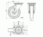R.GIR.PLACA INOX.10ZVI125-FTE NYLON BLANCO EXTRAFUERTE EJE LISO