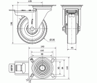 R.GIR.PLACA FRENO INOX.10ZVIFD150-FT NYLON BLANCO EXTRAFUERTE LISO