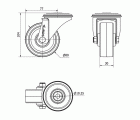 R.GIR.AGUJERO M10 INOX.20ZVLI80-FT NYLON BLANCO EXTRAFUERTE EJE LISO