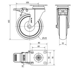 R.GIR.PLACA FRENO 10BHAFD125CP-PGAISB GOMA GRIS EJE BOLAS