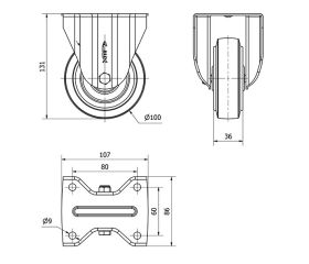 R.FIJA 17ZVL100-PGMR POLIAMIX-GOMA AZUL EJE RODILLOS
