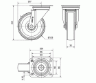 R.GIR.PLACA INOX.10ZVI125-UTR POLIAMIX BLANCO EJE RODILLOS