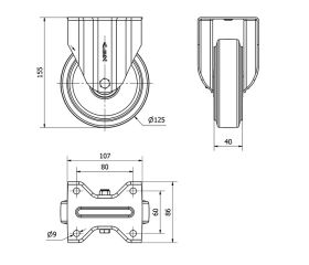 R.FIJA 17ZV125-DEB ALUMINIO-GOMA NEGRA ELASTICA EJE BOLAS