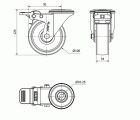 R.GIR.AGUJ.M10 FRENO INOX.20ZVLIFD100-UTR POLIAMIX BLANCO RODILLOS