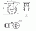 R.GIR.AGUJERO M12 FRENO INOX.20ZVIFD100-UTR POLIAMIX BLANCO RODILLOS