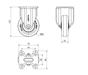 R.FIJA 17BH80CP-PGISB POLIAMIX-GOMA GRIS EJE BOLAS