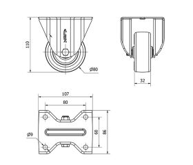 R.FIJA 17ZVL80-POA POLIAMIX BLANCO-POLIUR.AZUL EJE LISO