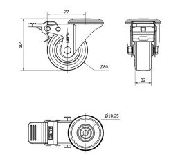 R.GIR.AGUJ.M10 FRENO 20ZVLFD80-POA POLIAMIX BLANCO-POLIUR.AZUL LISO