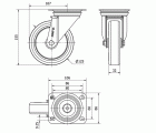 R.GIR.PLACA INOX.10ZVI125-POA POLIAMIX BLANCO-POLIUR.AZUL EJE LISO