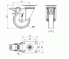 R.GIR.PLACA FRENO INOX.10BHIFD80-SL PLASTICO BLANCO EJE LISO