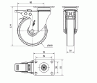 R.GIR.PLACA FRENO INOX.10BHIFD100-SL PLASTICO BLANCO EJE LISO