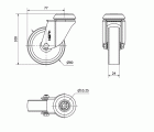R.GIR.AGUJERO M10 INOX.20BHI80-SL PLASTICO BLANCO EJE LISO