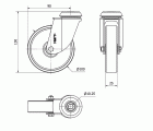 R.GIR.AGUJERO M10 INOX.20BHI100-SL PLASTICO BLANCO EJE LISO