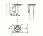 R.GIR.PLACA INOX.10ZLI80-UT POLIAMIX BLANCO EJE LISO