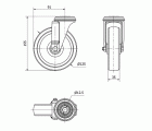 R.GIR.AGUJERO M12 INOX.20ZLI125-UT POLIAMIX BLANCO EJE LISO