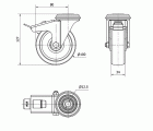 R.GIR.AGUJERO M12 FRENO INOX.20ZLIFD100-UT POLIAMIX BLANCO EJE LISO
