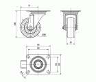 R.GIR.PLACA INOX.10ZLI80-POL POLIAMIX BLANCO-POLIUR.MARRON EJE LISO