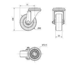 R.GIR.AGUJ.M12 INOX.20ZLI80-POL POLIAMIX BLANCO-POLIUR.MARRON LISO