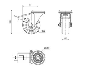 R.GIR.AGUJ.M12 FR.INOX.20ZLIFD80-POL POLIAMIX BL.-POLIUR.MARRON LISO