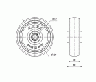 RUEDA PGZR100-12-40 NUCLEO POLIAMIX Y BANDA GOMA GRIS INYECT.RODILL.