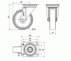 R.GIR.PLACA INOX.10ZVI125-TNE NYLON BLANCO EJE LISO