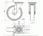 R.GIR.PLACA INOX.10ZVI200-TN NYLON BLANCO EJE LISO