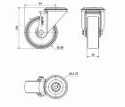 R.GIR.AGUJERO M12 INOX.20ZVI100-TN NYLON BLANCO EJE LISO