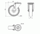 R.GIR.AGUJERO M12 INOX.20ZVI125-TNE NYLON BLANCO EJE LISO