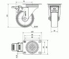 R.GIR.PLACA FRENO INOX.10ZVLIFD100-TN NYLON BLANCO EJE LISO