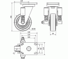 R.GIR.PLACA 10HLSE150-HGB SUSPENSION GOMA NEGRA NATURAL EJE BOLAS