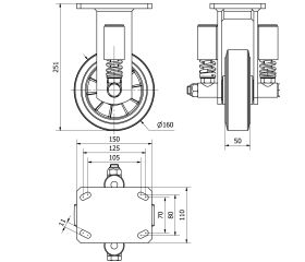 R.FIJA 17HLSE160-DEB SUSPENSION GOMA NEGRA ELASTICA EJE BOLAS