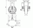 R.FIJA 17HLSE150-HUB SUSPENSION HIERRO-POLIUR.NARANJA EJE BOLAS