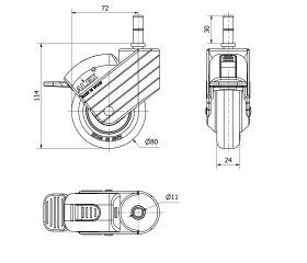 R.GIR.ESP.LISA M11x30 FR.AZUL 30HPFN80CP-PGI POLIAMIX-GOMA NEGR.LISO