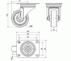 R.GIR.PLACA INOX.10ZVLI80-PGZN POLIAMIX-GOMA GRIS INYECT.EJE LISO