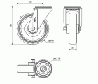 R.GIR.AGUJERO M12 INOX.20ZVI160-PGZN POLIAMIX-GOMA GRIS INYECT.LISO