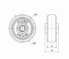 RUEDA PGZR80-12-40 POLIAMIX Y BANDA GOMA GRIS INYECT.(COJ.ROD.INOX)