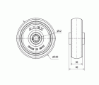 RUEDA PGZR100-12-40 POLIAMIX Y BANDA GOMA GRIS INYECT.(COJ.ROD.INOX)