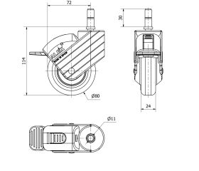 R.GIR.ESP.LISA M11x30 FR.GRIS 30HPFN80CP-PGI POLIAMIX-GOMA GRIS LISO