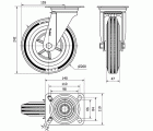 R.GIR.PLACA INOX.10ZVI200-PSN POLIAMIX-GOMA GRIS EJE LISO