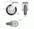 R.GIR.AGUJERO M12 INOX.20ZVI160-PSN POLIAMIX-GOMA GRIS EJE LISO