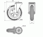 R.GIR.AGUJERO M12 INOX.20ZVI200-PSN POLIAMIX-GOMA GRIS EJE LISO