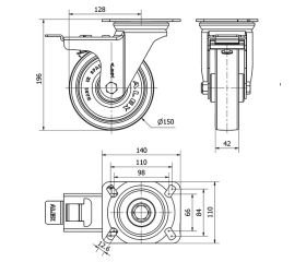 R.GIR.PLACA FRENO 10ZVFD150-POLR POLIAMIX BLANCO-POLIUR.MARRON RODIL