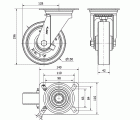 R.GIR.PLACA INOX.10ZVI150-POLR POLIAMIX BLANCO-POLIUR.MARRON RODILL.