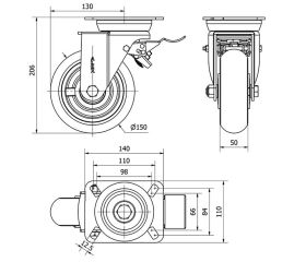 R.GIR.PLACA FRENO 10TVFD150-HUAB HIERRO-POLIUR.NARANJA BOLAS BALONA